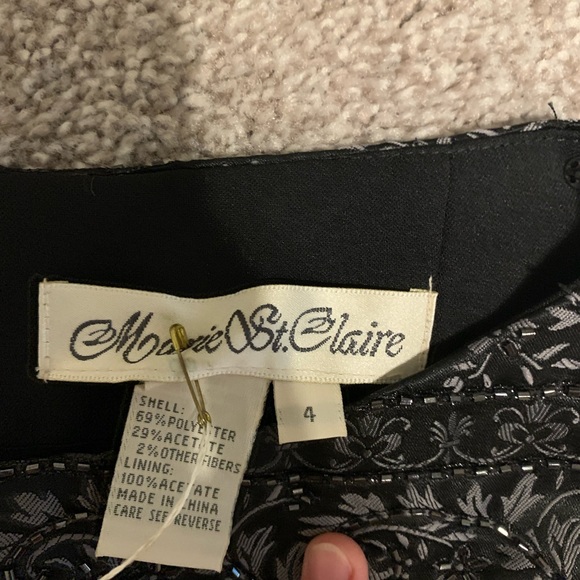 NWT MARIE ST CLAIRES BEADED SLEEVELESS FORMAL BLACK WOMENS DRESS - Picture 3 of 4